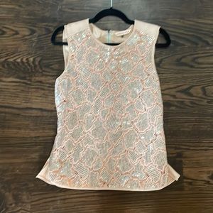 Rebecca Taylor sparkly pink sleeveless top